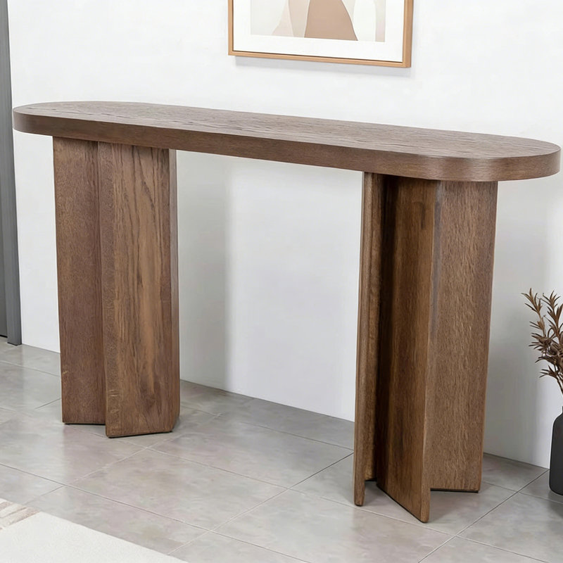 Retro Minimalist Practical Console Table, 30.71" H x 62.99" W x 13.78" D