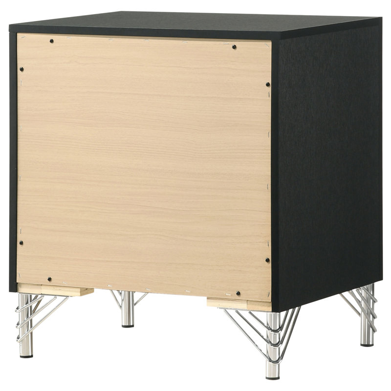 Malcolm Black 2-Drawer Nightstand Bedside Table