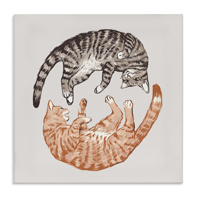 «Tabby Cats Duo», art mural sur toile par Ziwei Li