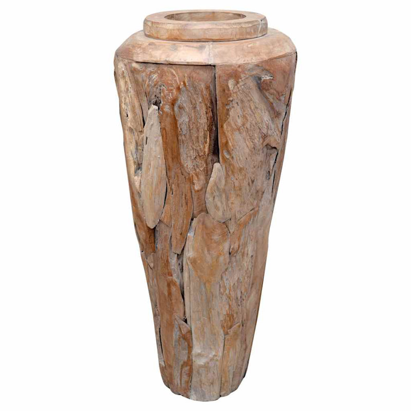  Vase décoratif en bois de teck massif naturel, H 39,4 po x l 15,7 po x P 15,7 po