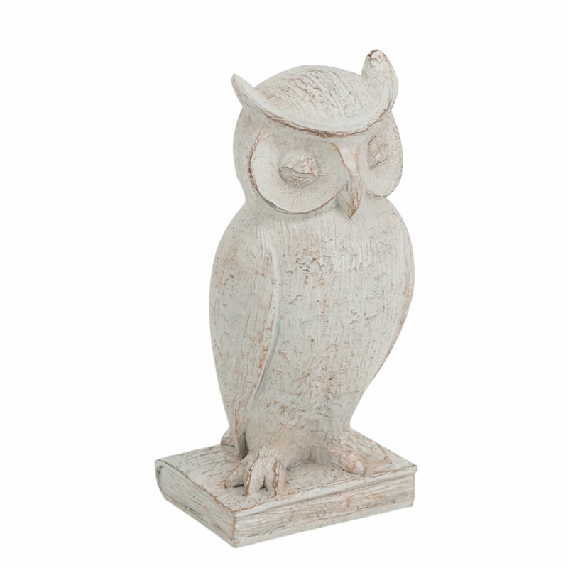 Polyresin Owl Figurine - 6" x 5.5" x 12"