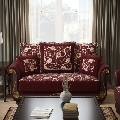 Chenille Upholstered With Storage - Burgundy Color, Space Efficient, 72.1in Depth X 39.71in Width Height In , Thick Cushions, Depth, Width,