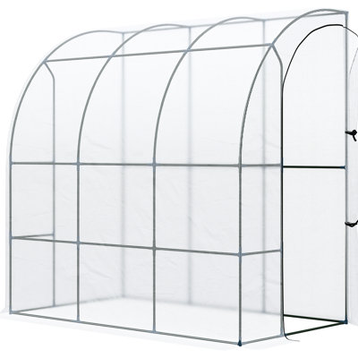 7' X 4' Walk-in Greenhouse, White - Enhance Your Garden With A Spacious Planting Area For Growing Various Plants Outdoor Greenhouse In Pe Cover From Harsh Elements And Grow Different Types Of Flowers
