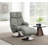 Kandoro Gray Top Grain Leather Accent Chair With Swivel & Ottoman