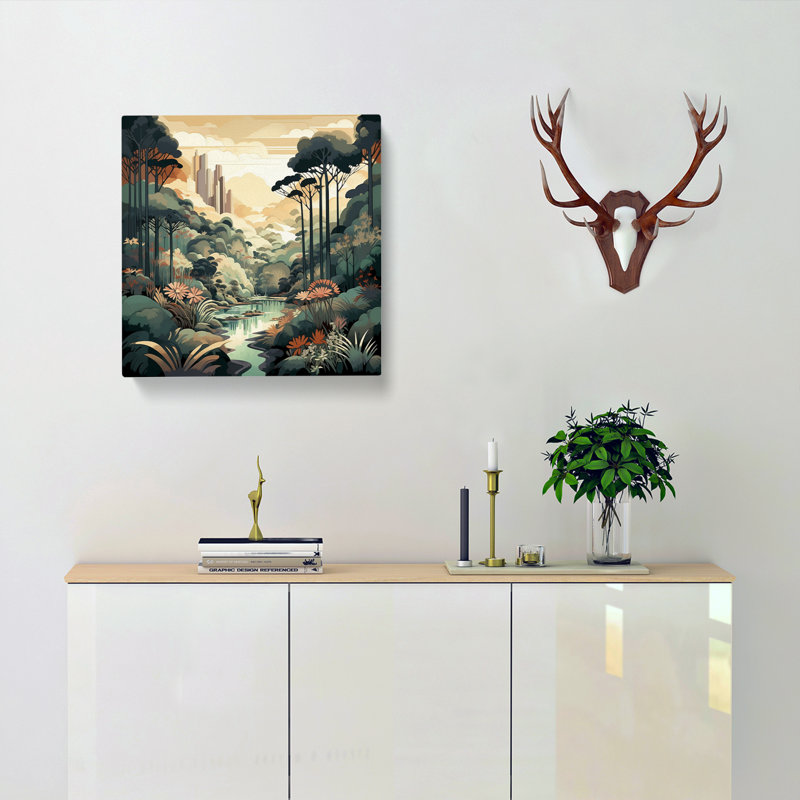 Landscape Art Deco No.1 - Wrapped Canvas, 50cm H x 50cm W x 3cm D