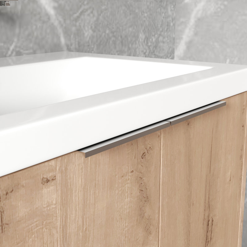 Meuble-lavabo 60 po avec armoire latérale et lavabo - matériaux de qualité, portes silencieuses et armoire spacieuse