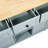Grey Blue Kitchen Island With Space Saving Feature & Drop, 5 Wheels, Cart 3 Drawers, For Neat Home-1392916239