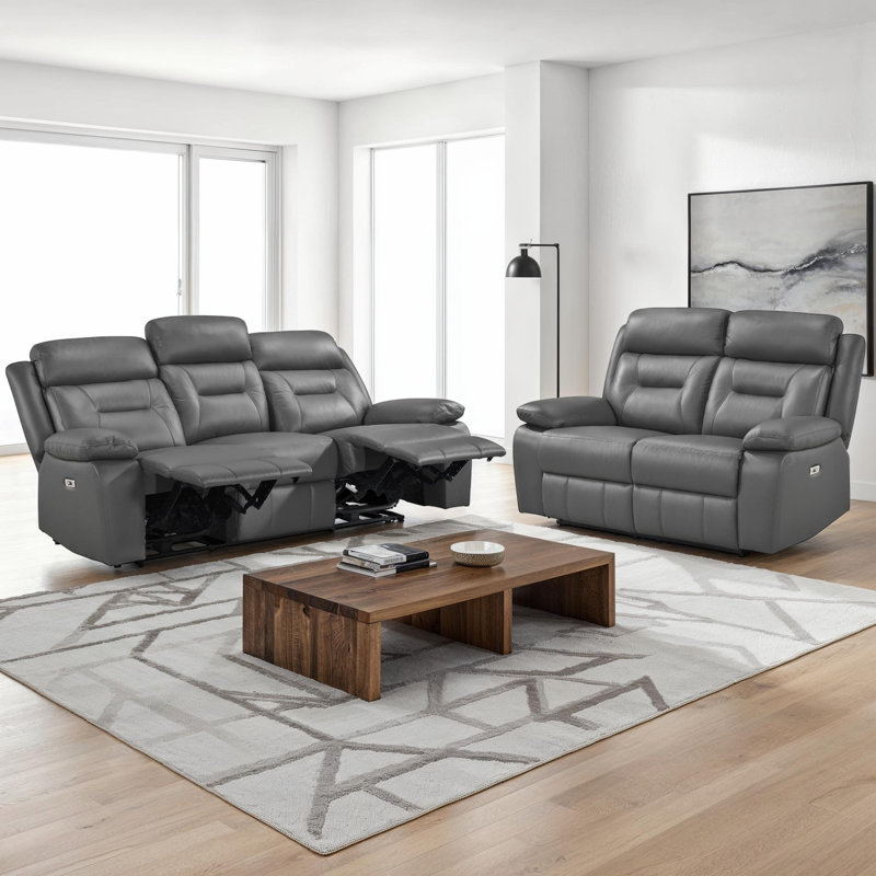Ensemble de salon inclinable 2 pièces Huskins, Gris foncé
