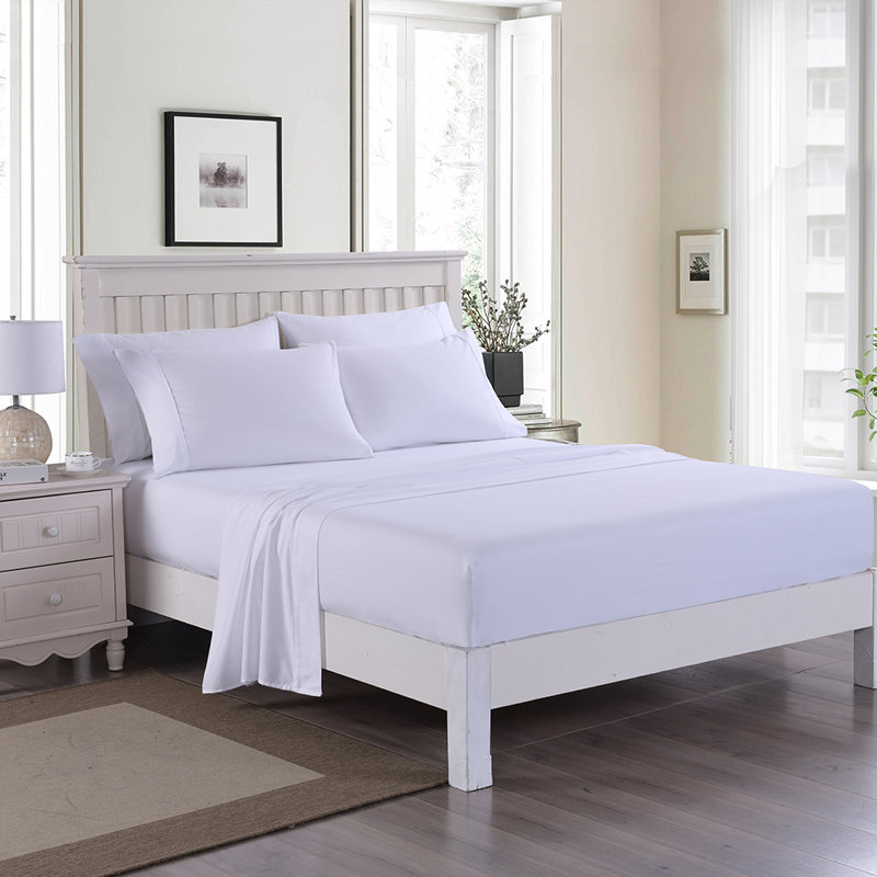 Microfiber Sheet Set, Twin, White