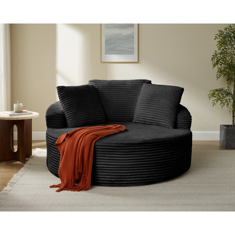 Fauteuil rond surdimensionné Boneless, Noir