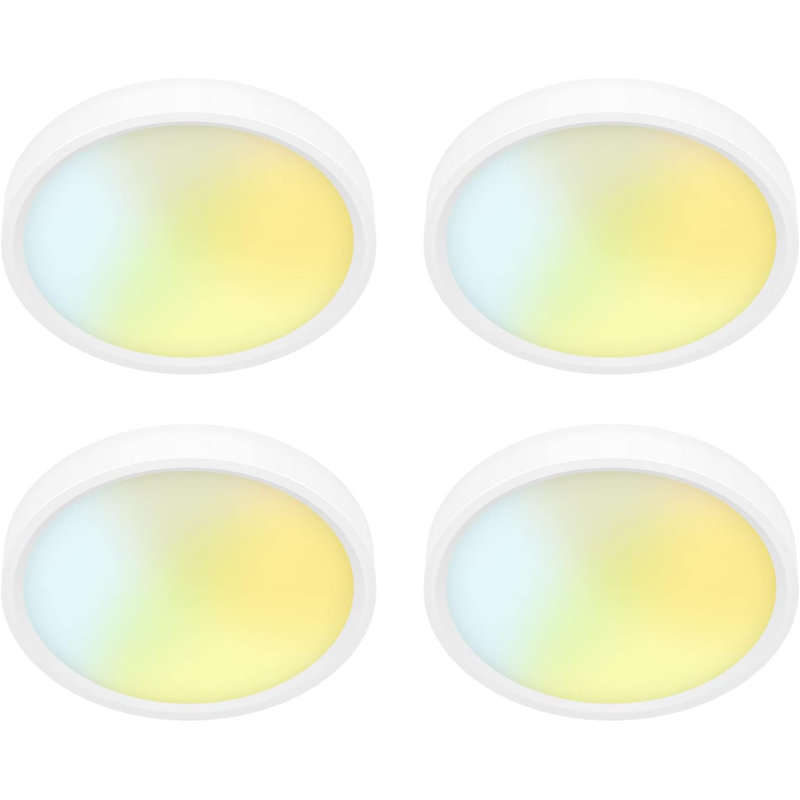 Plafonnier encastré de 5 pouces à DEL 5 pouces à DEL Edgelit pour installation sur le terrain, mini, à panneau plat, à intensité variable, 120VAC, 10W, 620LM, CRI90, ETL, pour environnement humide, noir, 12 paquets