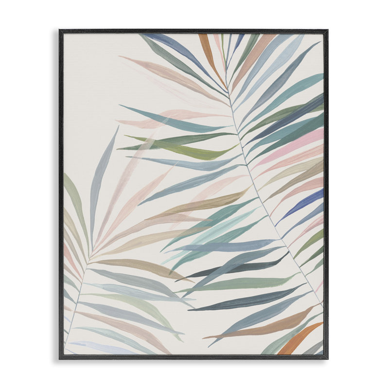 Giclée encadrée Pastel Tropical Harmony, design par Hannah Dawson, H 14 po x l 11 po, Giclée encadrée noir minuit