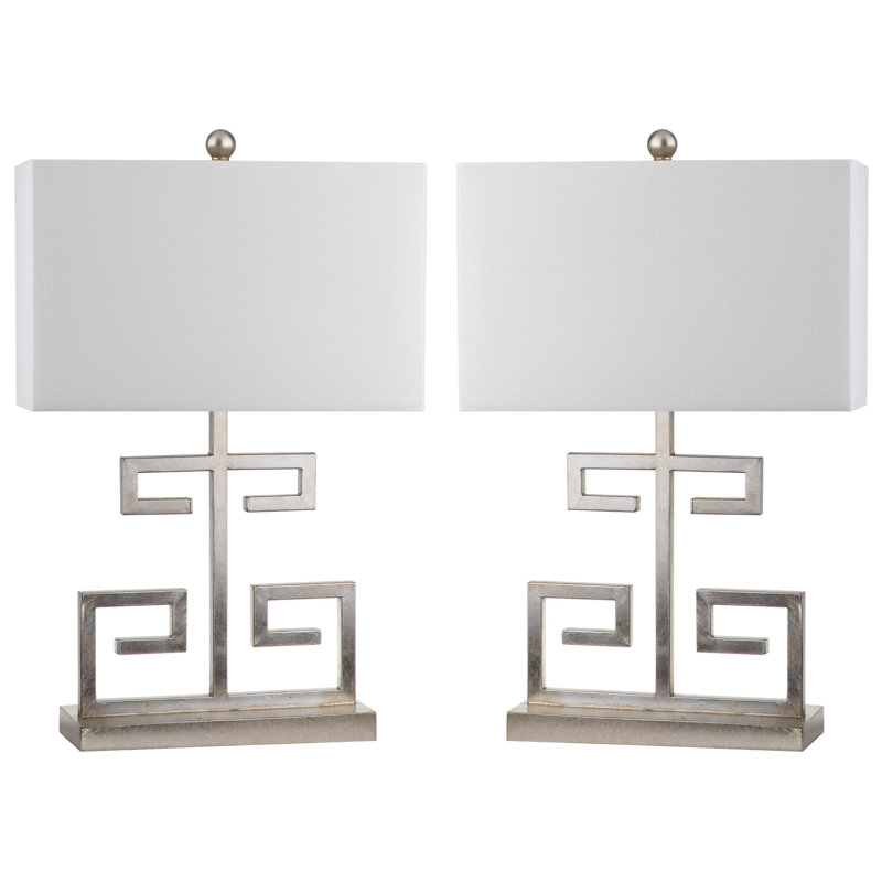 Ensemble de lampes de table 25 po Keya, Argent antique