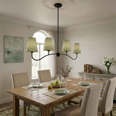 Luminaire suspendu à 4 lumières pour îlot de cuisine moderne en fer noir l 44 po
