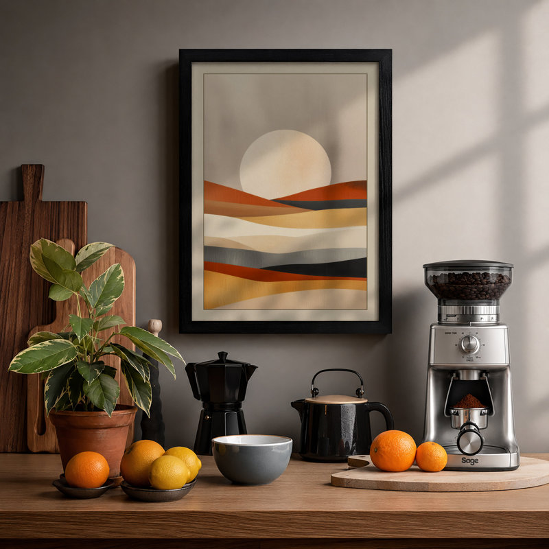 Desert Under Sun Minimalist - Print, Black, A3 - 42.0 x 29.7 cm