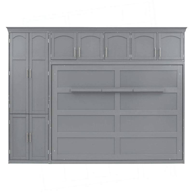 Grand lit escamotable mural avec armoires