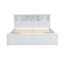 Lit plateforme en bois avec tête de lit multi-rangement USB et tiroirs-357383333