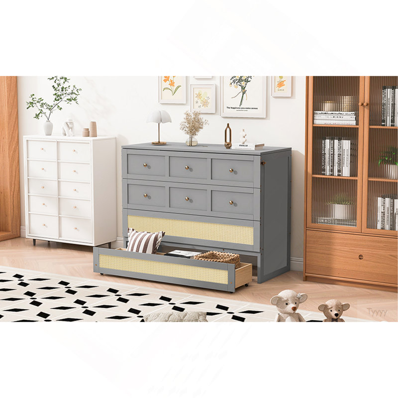Lit escamotable double avec grands tiroirs, gris, Gris