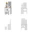 Ensemble coiffeuse avec miroir et tabouret Artilus-691025459