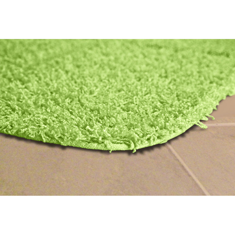 Tapis pour salle de bain en nylon avec envers antidérapant Frechette, Tapis de couloir 22 po x 60 po, Vert lime