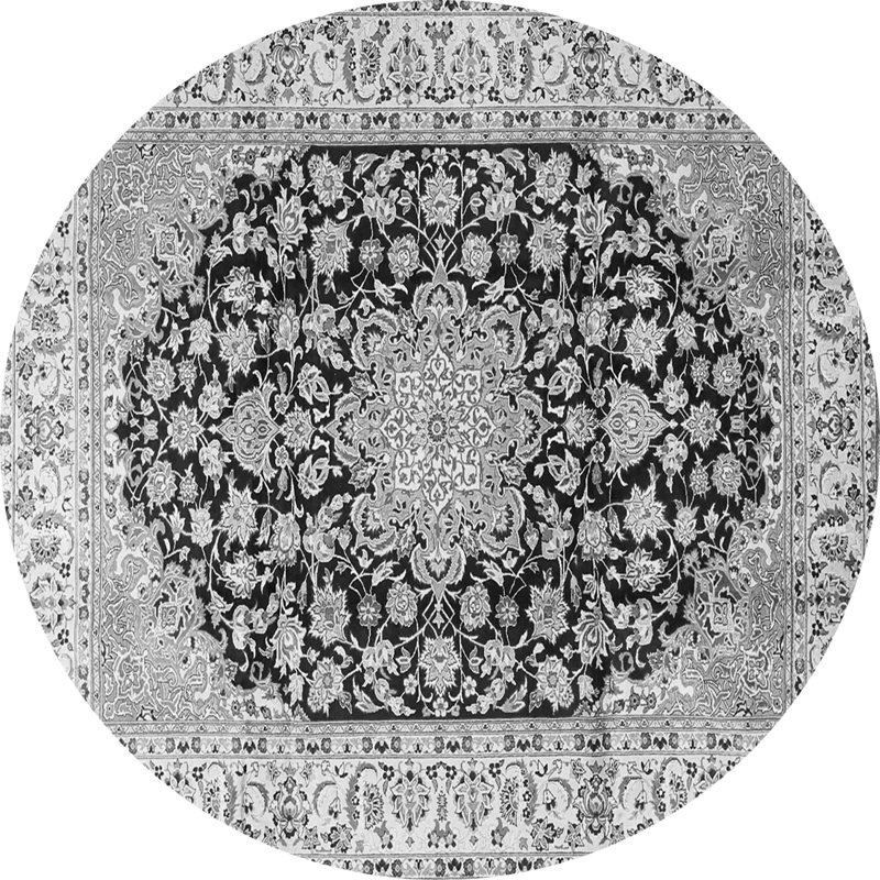 Tapis gris traditionnel Traditional 3907, Rond 4 pi