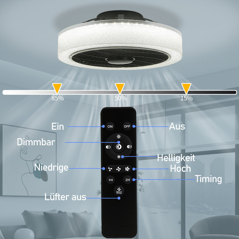 Cassiah Ceiling Fan With Led Lights
