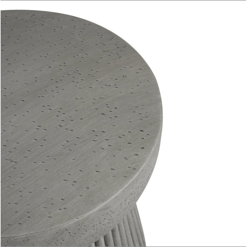 Outdoor Lightweight Concrete Side Table, Gray