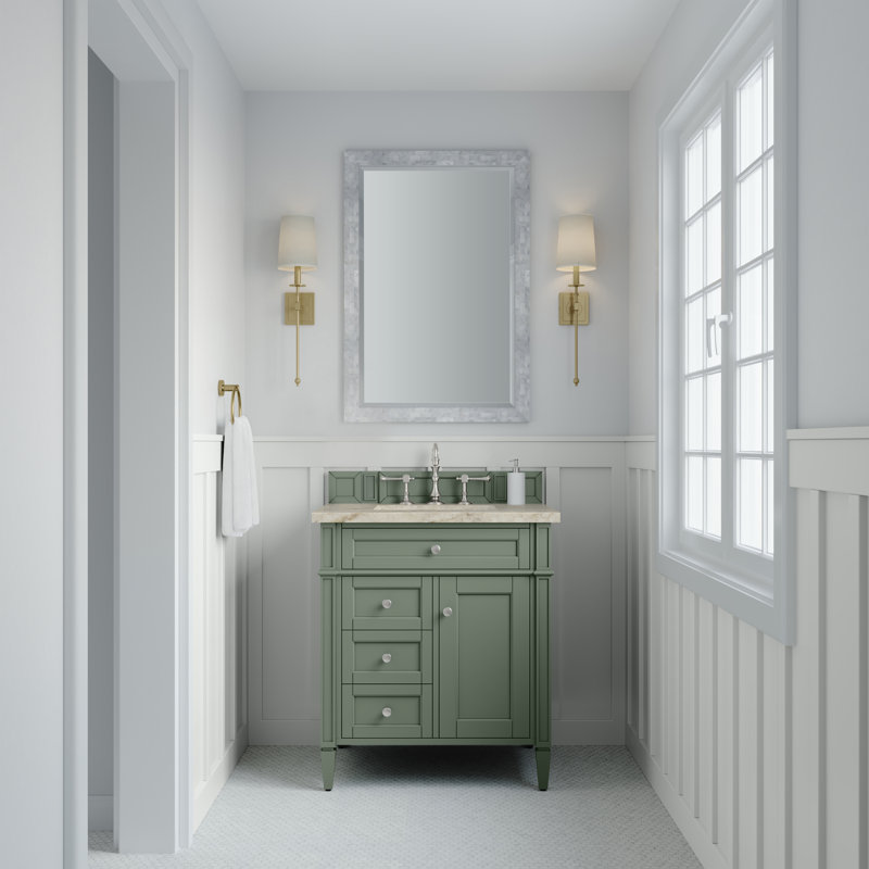 Brittany 30'' W Single Vanity, Smokey Celadon, Tajnar Eclos, 8" Widespread