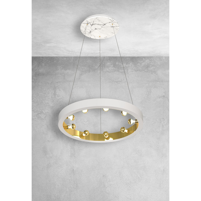Cassiopeia 9 - Light Waggon Wheel Pendant, White