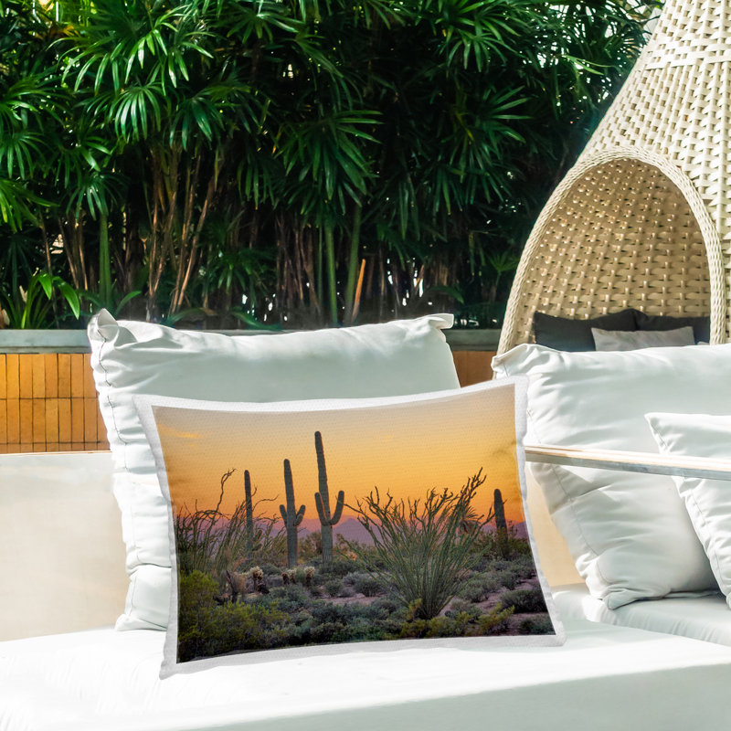 Coussin d'extérieur Sunset Desertscape Cacti par Marty Hulsebos