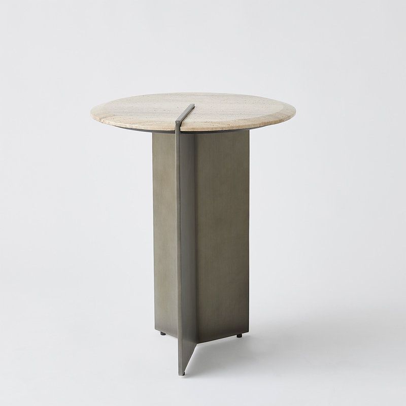 Stone End Table, 22" H x 18" W x 18" D