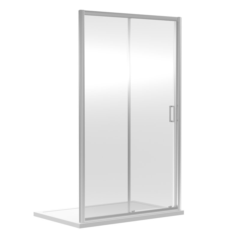 Rene 1850mm H Single Added Framed Shower Door with Clear Glass, 185cm H x 120cm W