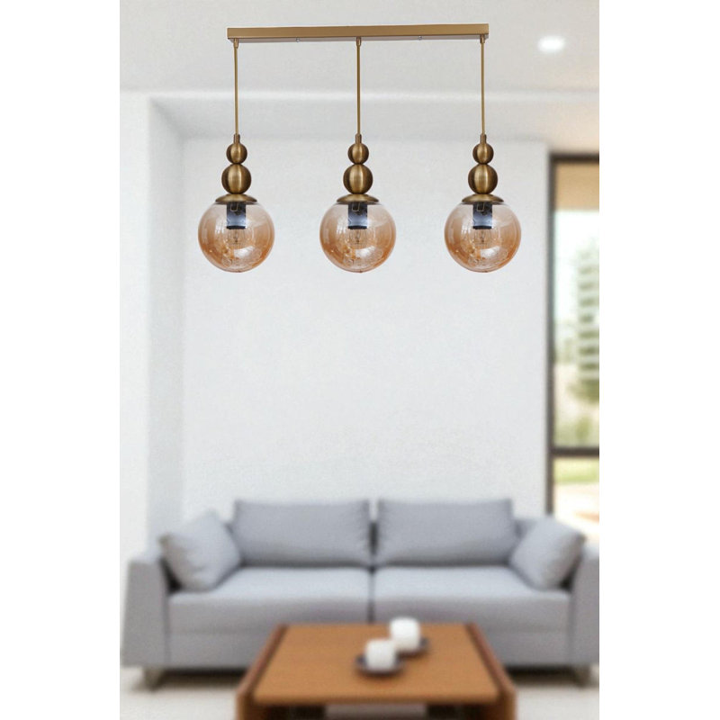 Lustre, Or / miel, 3 niveaux, Trois lumières