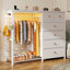Commode 6 tiroirs avec portemanteau et station de charge