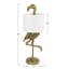 Lampe de table flamant en résine avec abat-jour en lin