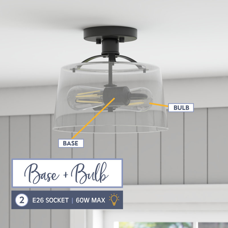 Fairendale Convertible Pendant/Semi-Flush with Clear Glass