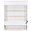 Grand lit escamotable grand avec bureau, lumières DEL et chargement USB - Lit mural moderne peu encombrant, blanc-164411209
