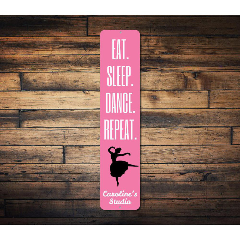 Plaque Eat Sleep Dance, H 4 po x l 18 po x P 0,04 po