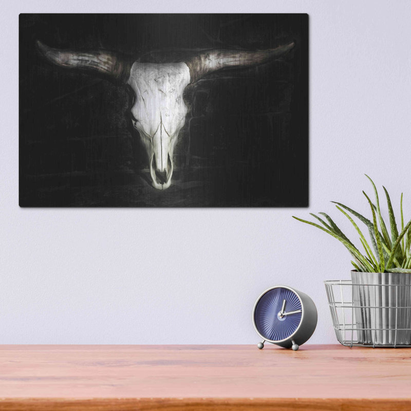 «Cow Skull» par PH Burchett, H 12 po x l 16 po