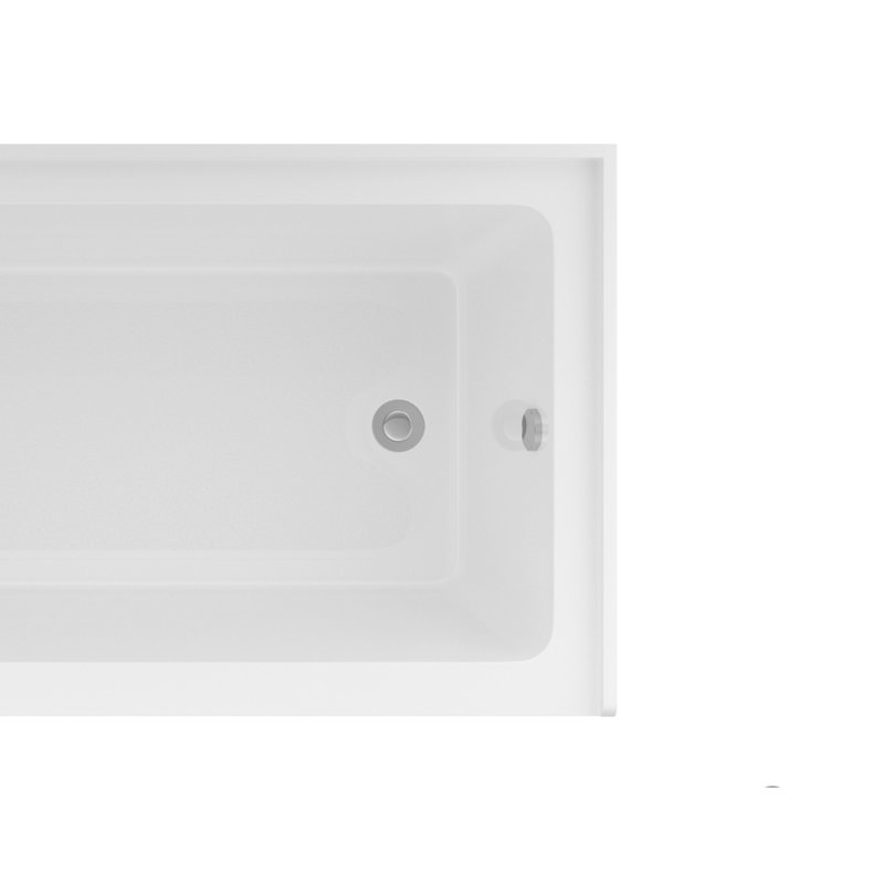 Baignoire profonde en acrylique, finition blanc brillant, conception alcôve peu encombrante pour une vie compacte
