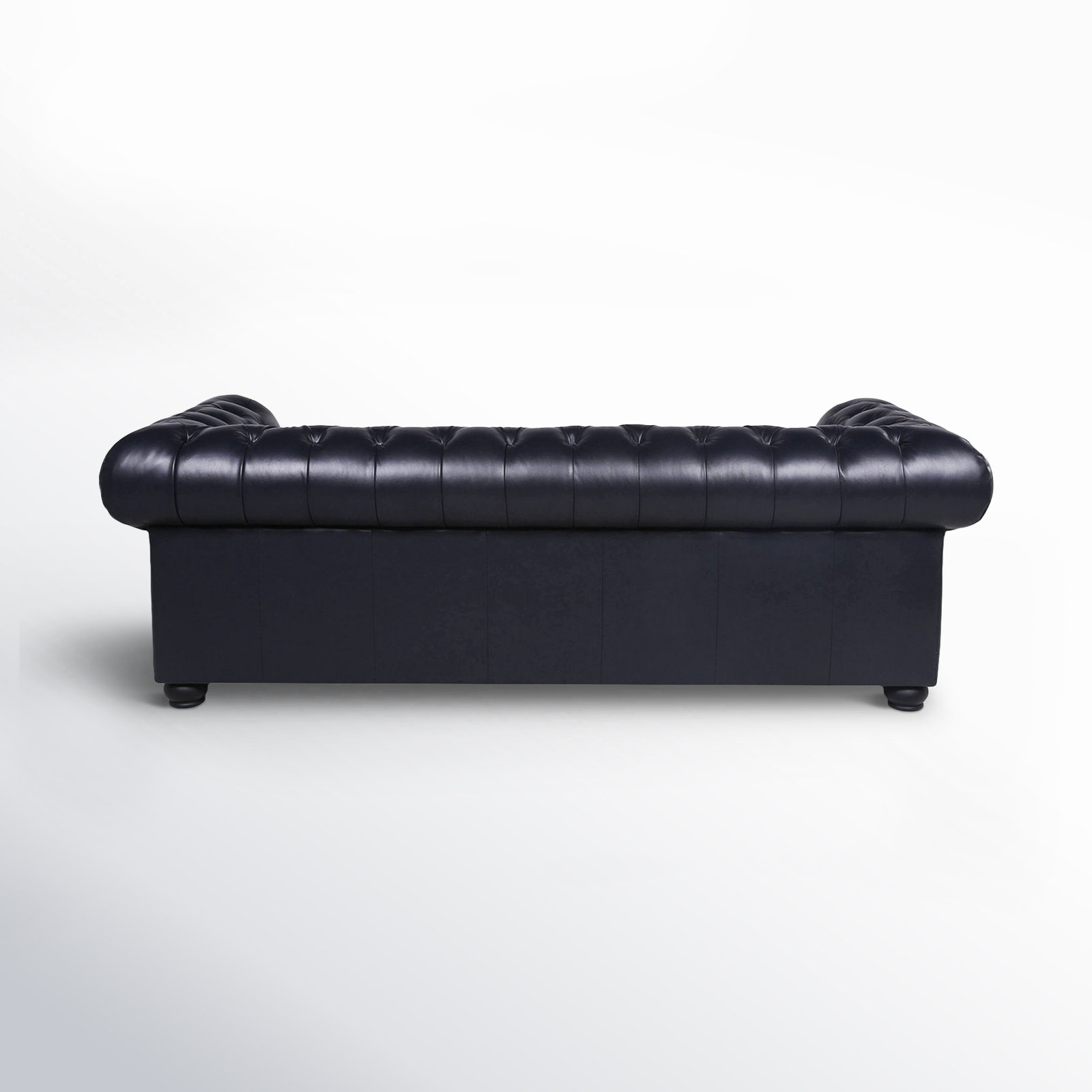 Freddie 95" Genuine Leather Sofa, Counterbalance Navy Genuine Leather