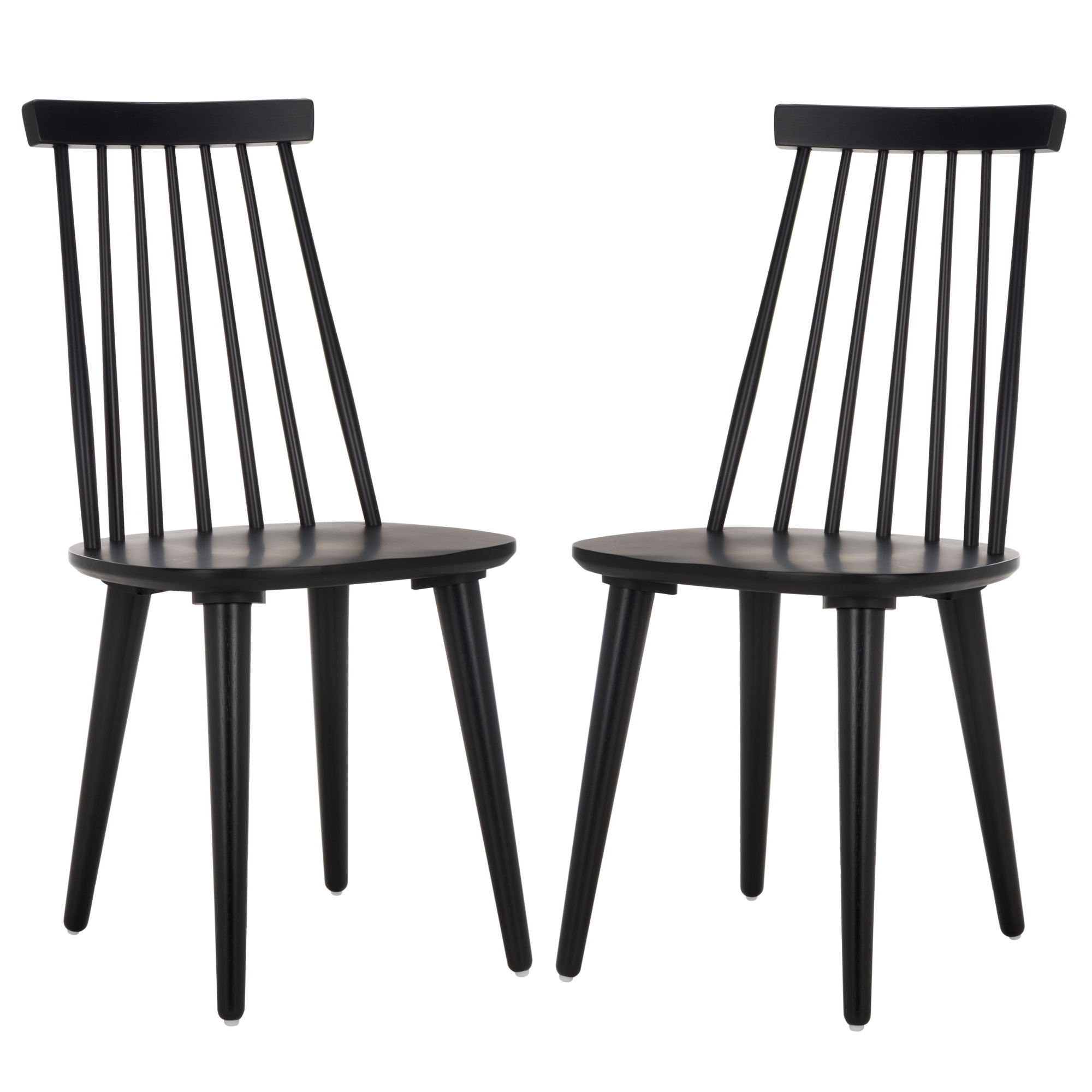 Rolde Solid Wood Side Chair, Matte Black
