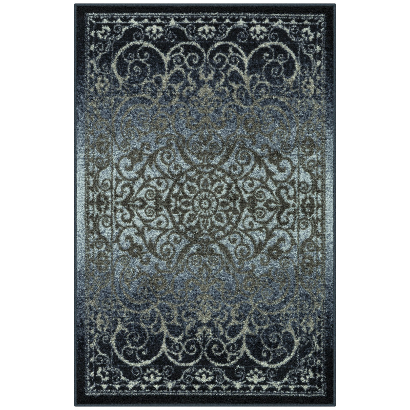 Dreyfuss Tufted Navy Area Rug, Rectangle 2'6" x 3'10"
