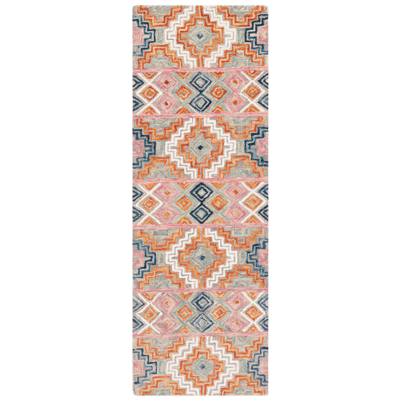Tapis en laine touffeté à la main Deyoung, Tapis de couloir 2 pi 3 po x 7 pi