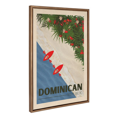 Travel Poster Dominican Republic by Chayan Lewis Framed Canvas Wall Art Print