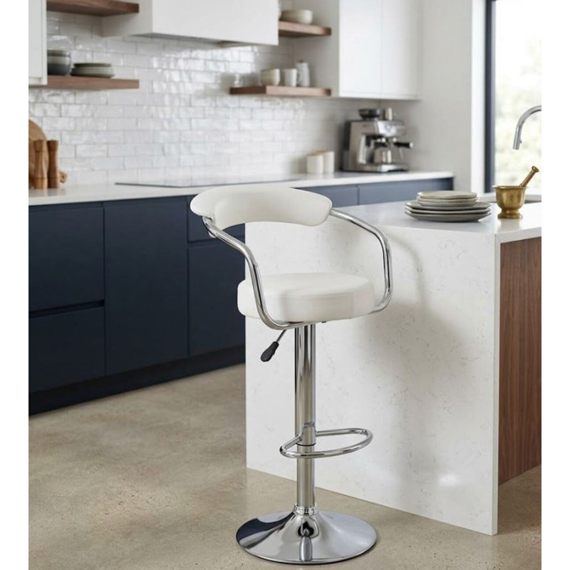 Tabouret réglable Cairo, Blanc