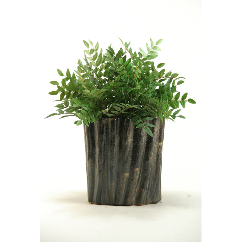 Table de toit à fleurs vert caroubes, H 19 po x l 17 po x P 17 po