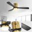 52 Inch Flush Mount Ceiling Fan With 3 Solid Wood Blades Remote Control Reversible DC Motor For Living Room