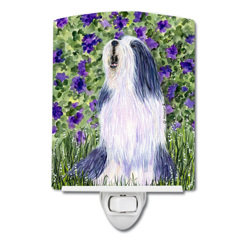 Éclairage de nuit en céramique barbu collie