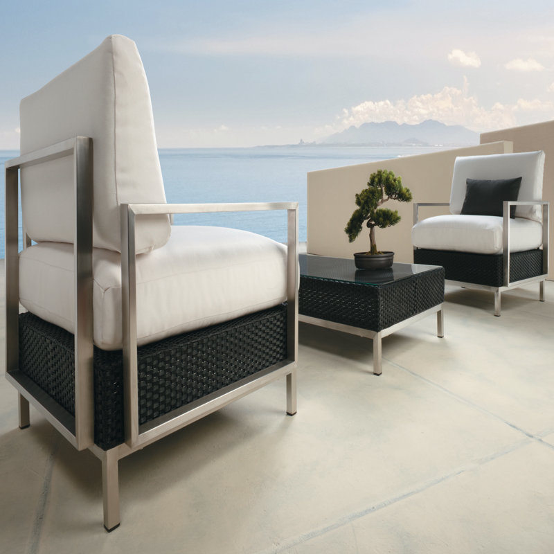 Elements Outdoor Lounge Chair, White, Cottage Pepper